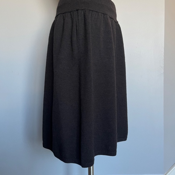 Eileen Fisher 100% Merino Wool Brown Midi Casual Winter Skirt - Picture 9 of 11